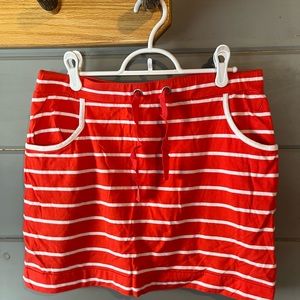Nautica red white stripe mini skirt.